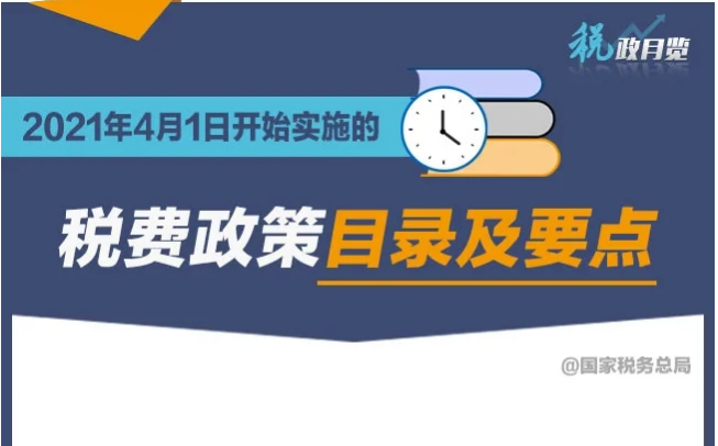 减税！2021年4月1日开始实施的税费政策